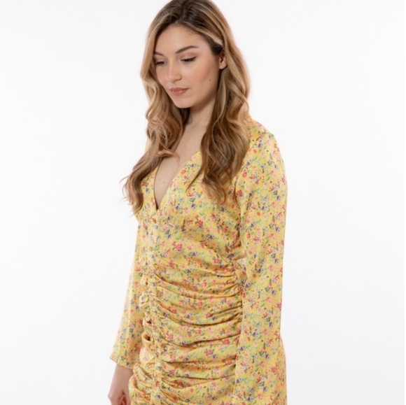 STEFANIA VAIDANI FLORAL MIDI DRESS YELLOW - Picture 8 of 8